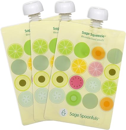 Sage Squeezie 7 Oz Pouch Reutilisable Lot De 3 Finish Fruit Dots By Sage Spoonfuls Amazon Fr Bebe Et Puericulture