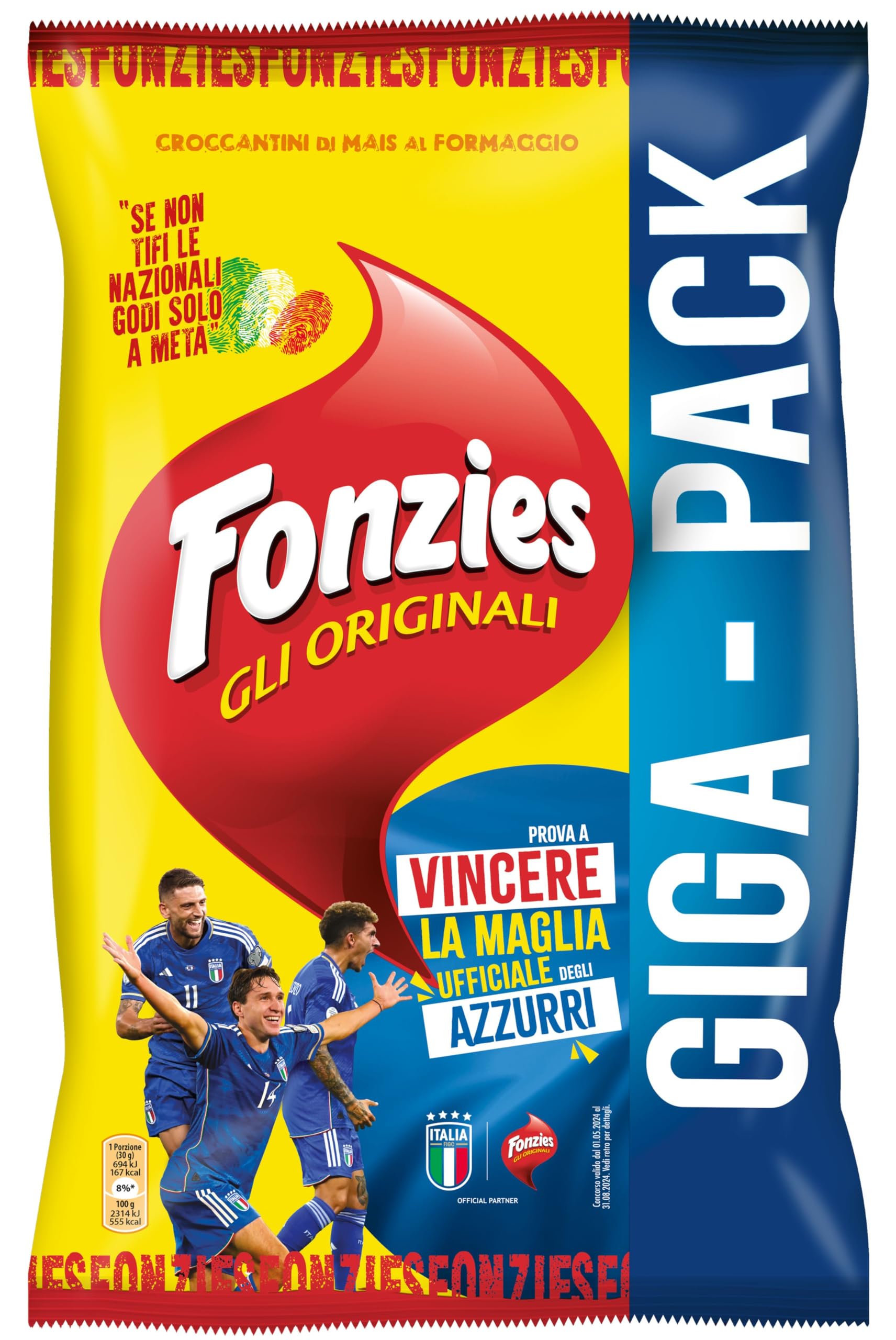 Fonzies Gli Originali, Croccantini di Mais al Formaggio, Cotti al Forno, 280g 280 g (Confezione da 1)