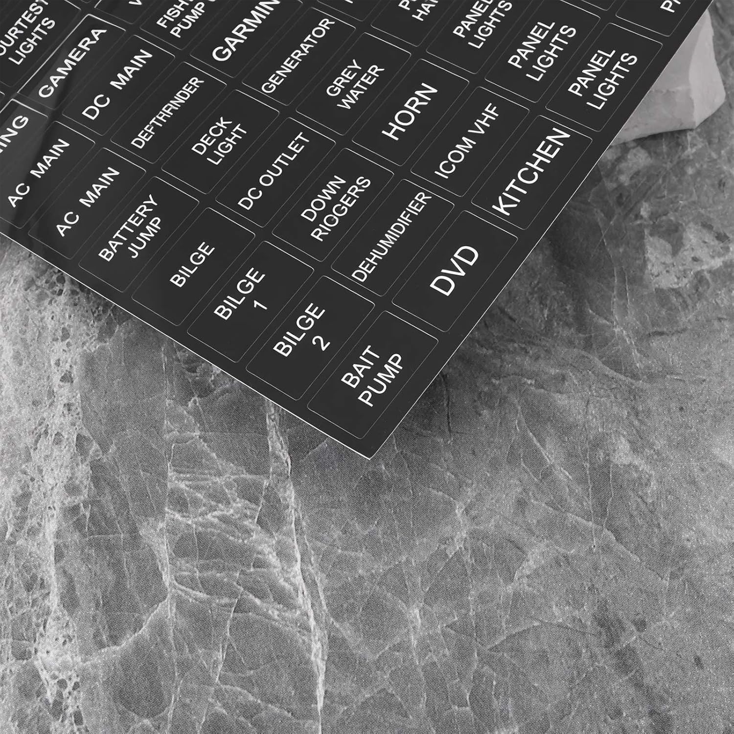 96 Piece Switch Label Sticker Boat Marine Electric Dash Panel Sticker 1.3x2.5cm Vinyl