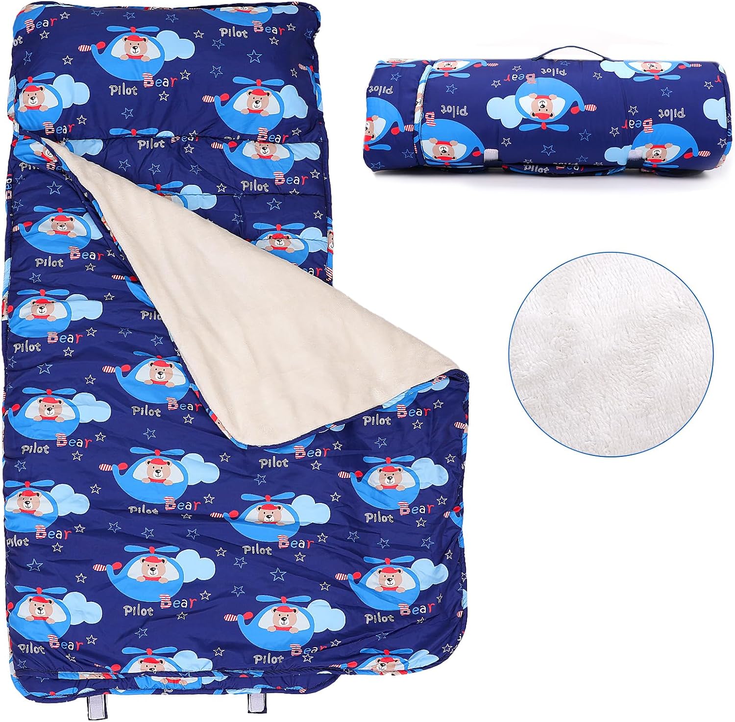 Toddler Nap Mats for Daycare, Kids Sleeping Bag, Slumber Bags for Preschool | Lightweight and Soft, Sleeping Mats with Removable Pillow and Blanket, Sweat Absorbing and Breathable