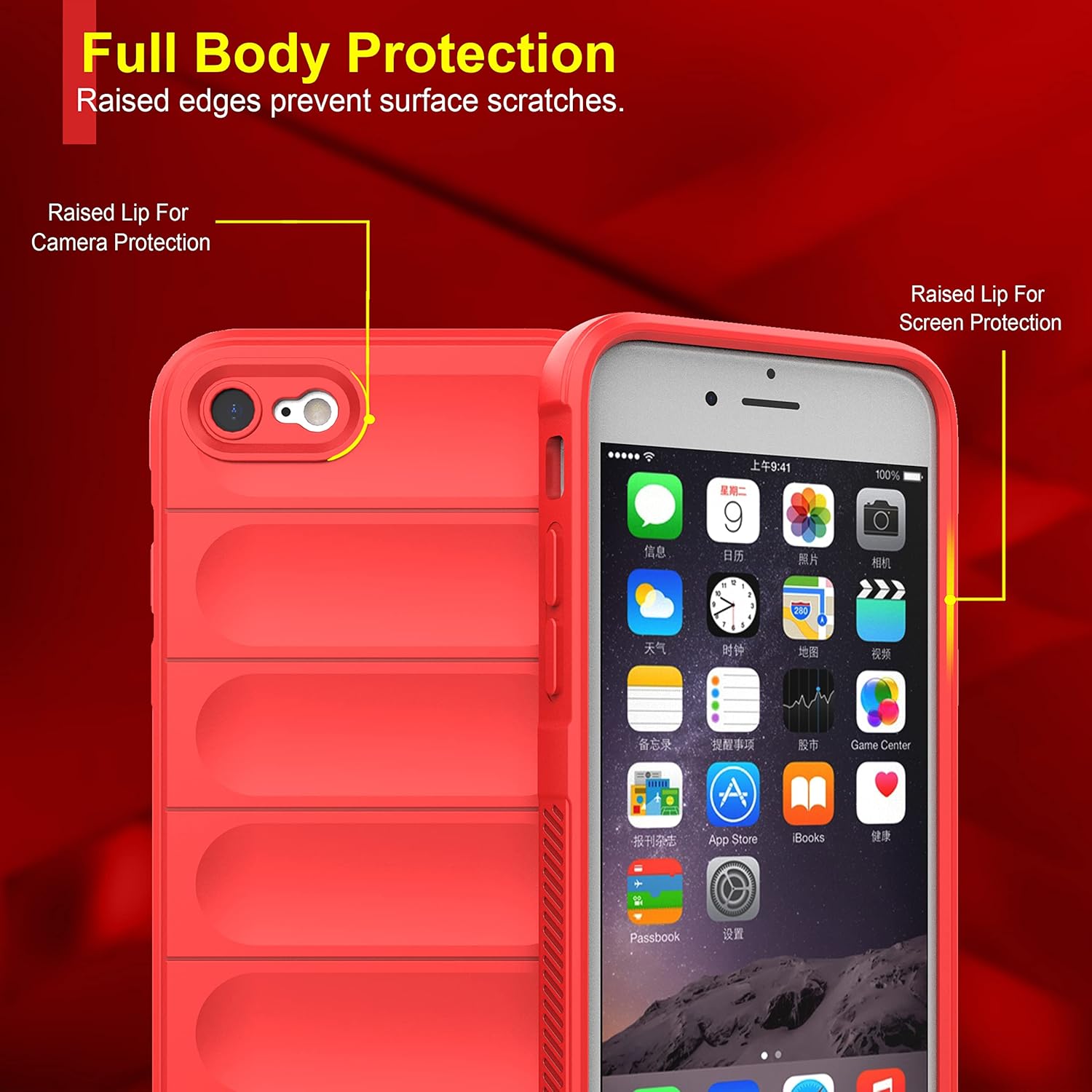 Amazon Brand - Solimo Mobile Cover for 7 8 / iPhone SE 2020 (Silicone_Red) offers donot miss