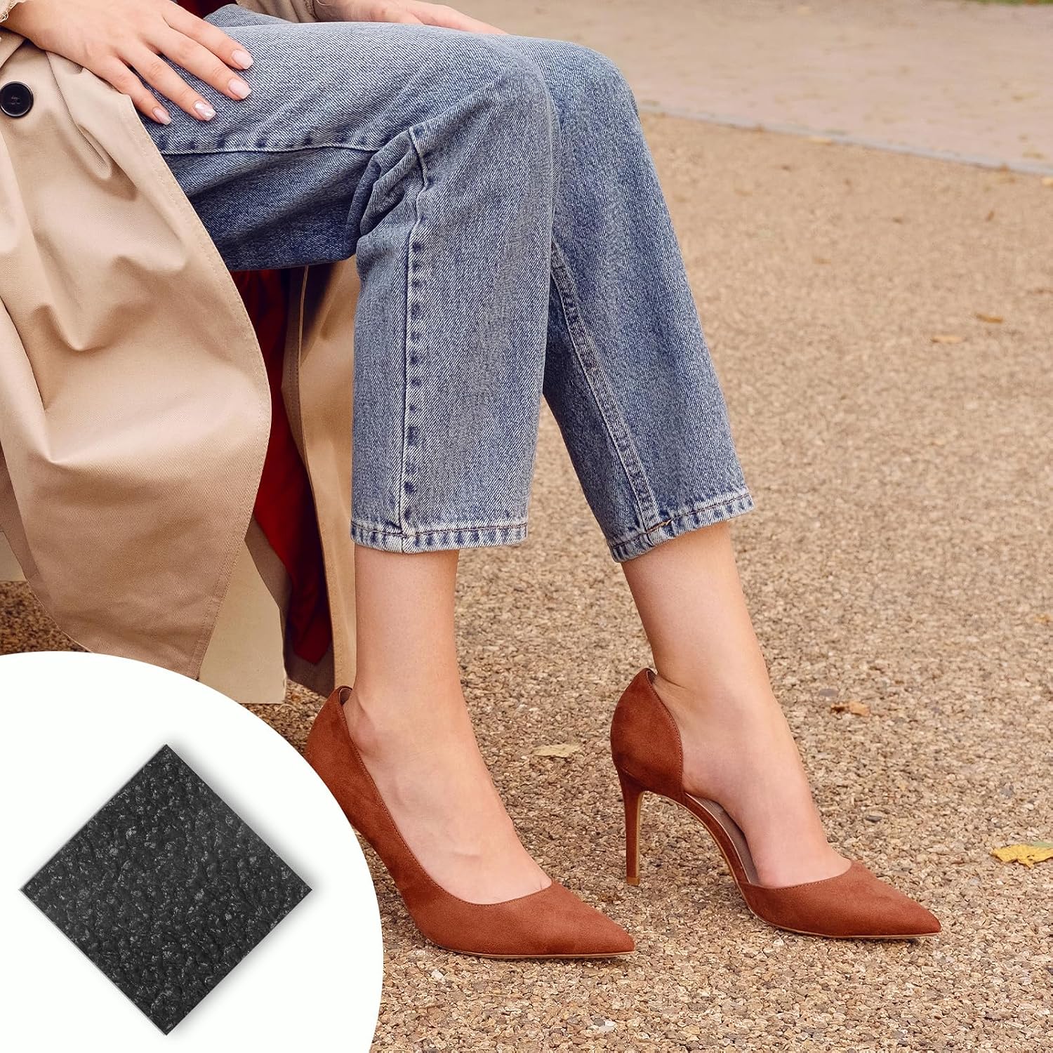 4 PCS Anti-Slip Repair High Heels, 7mm Thick Rubber Heel Replacement Boot Heel Repair Kit Boot Heels Replacement Tips Rubber Sole Sheet Pads Protectors for Women Men Repairs Pad Accessories, Black
