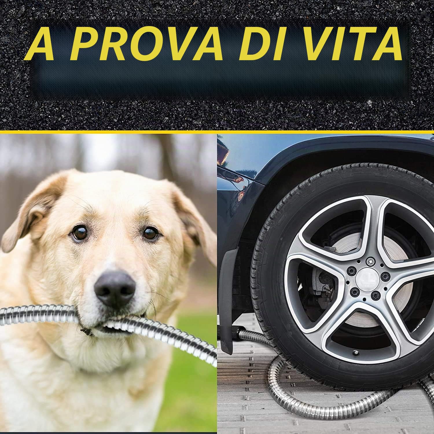 Bionic Steel Tubo da giardino PRO – Tubo da giardino in acciaio inossidabile 304 da 25 piedi – resistente, leggero, senza pieghe e più forte che mai con raccordi in ottone e valvola on/off – modello