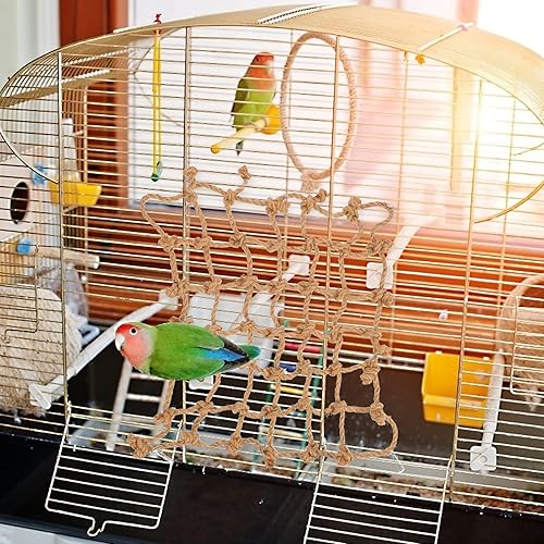 Miniatura 8 de Balacoo Loro red de escalada hámster juguete hámster masticar juguetes loro columpio colgante juguete hamaca colgante perca pájaro escalada red