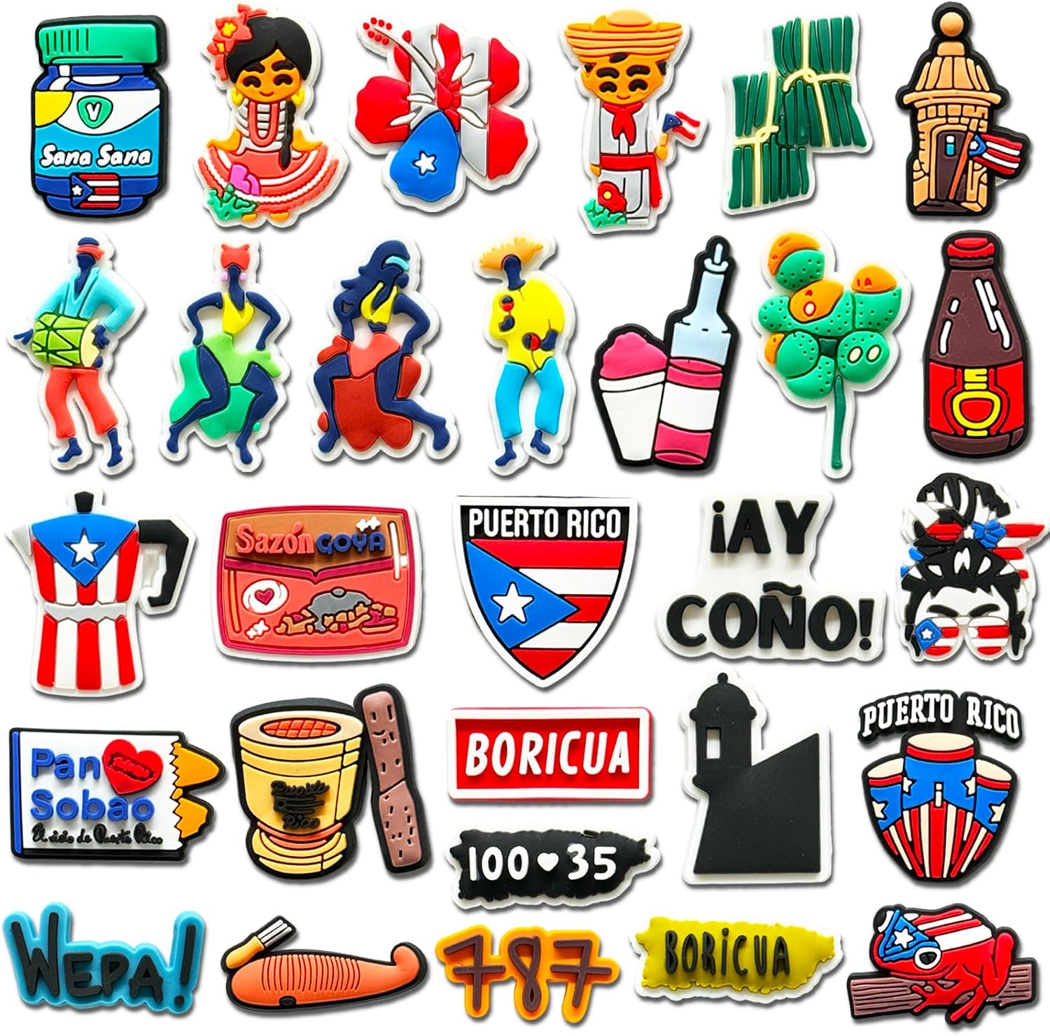 Avocado Game BLM Shoes Charms Decoration, Puerto Rico Butterfly Jesus Cowboy Cute Shoe Charms for Croc Clog Sandals