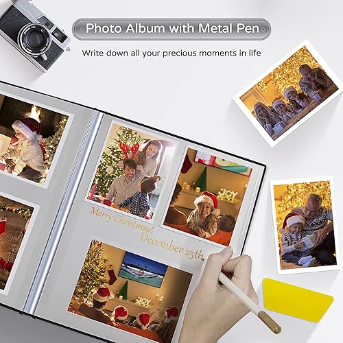 Miniatura 5 de Popotop Álbum de fotos grande autoadhesivo de 4 x 6, 5 x 7, 8 x 10, álbum de recortes de 40 páginas, regalos para mamá, familia bebé y boda, con