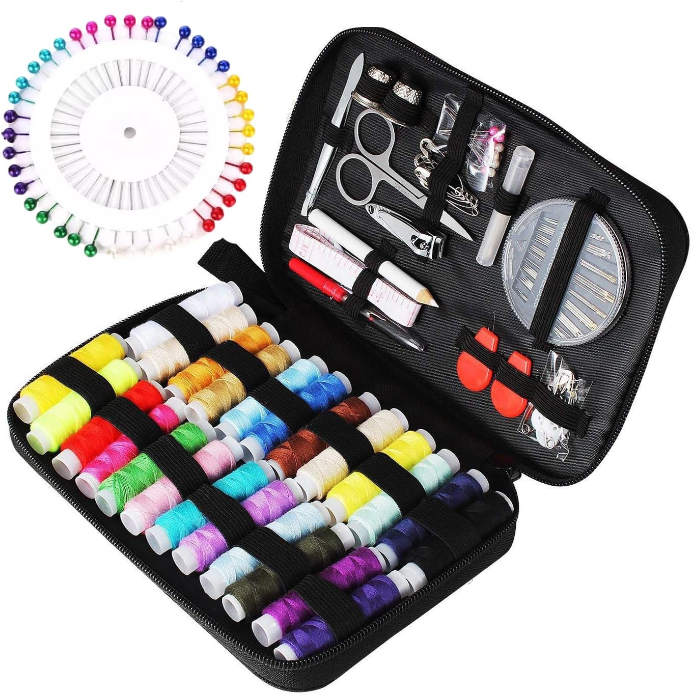 Kit Cucito 362 Pezzi - Con Filo Colorato, Aghi, Forbici, Bottoni, Cassetta Portatile - Foto 7