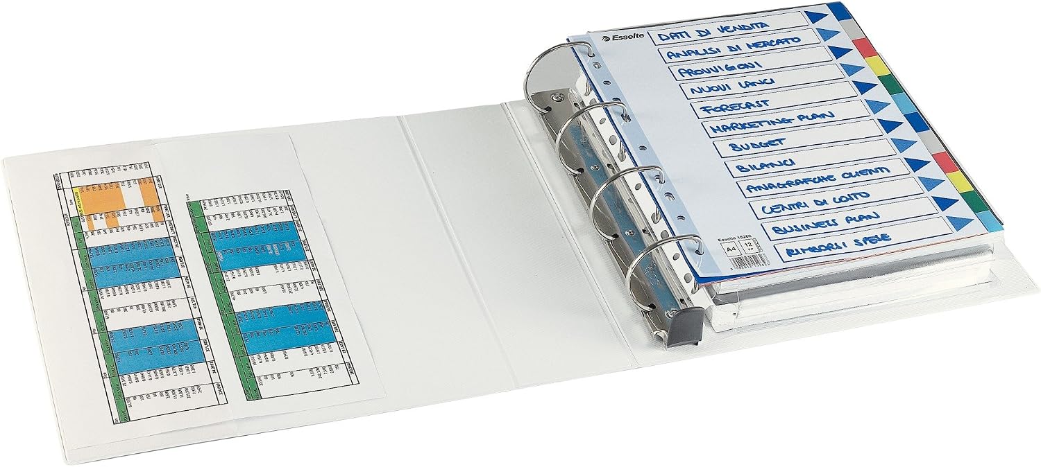 Leitz 4 Ring Binder, Holds up to 580 Sheets, SoftClick Range, 86 mm Spine, 42050001 - A4, White