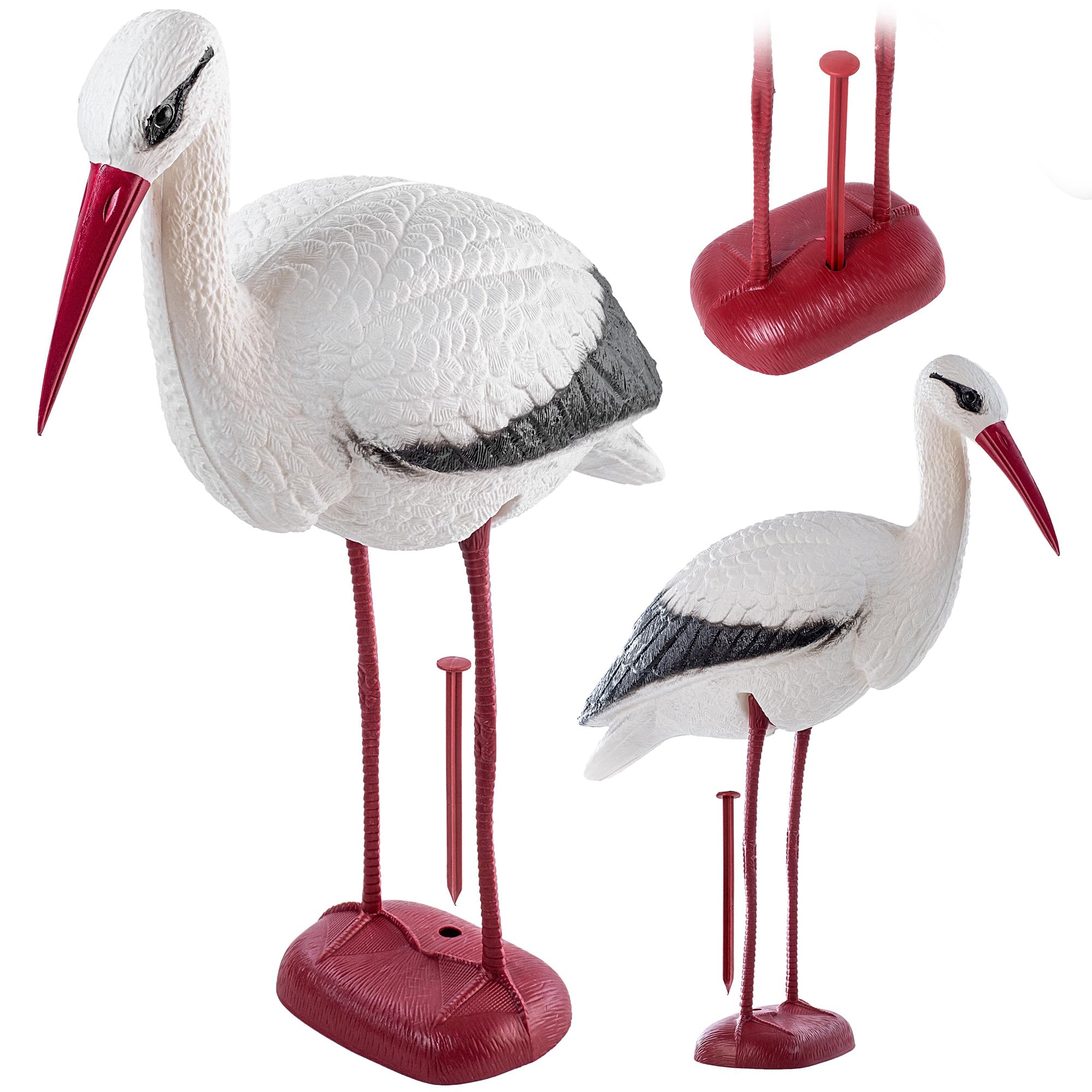 Cigogne de jardin décorative pour étang et protection de bassin