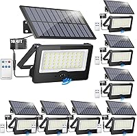 Vista 1 de Paquete de 8 luces LED solares de pared para exteriores, luces de seguridad con sensor de movimiento de 20 W con 3 modos de iluminación, luz