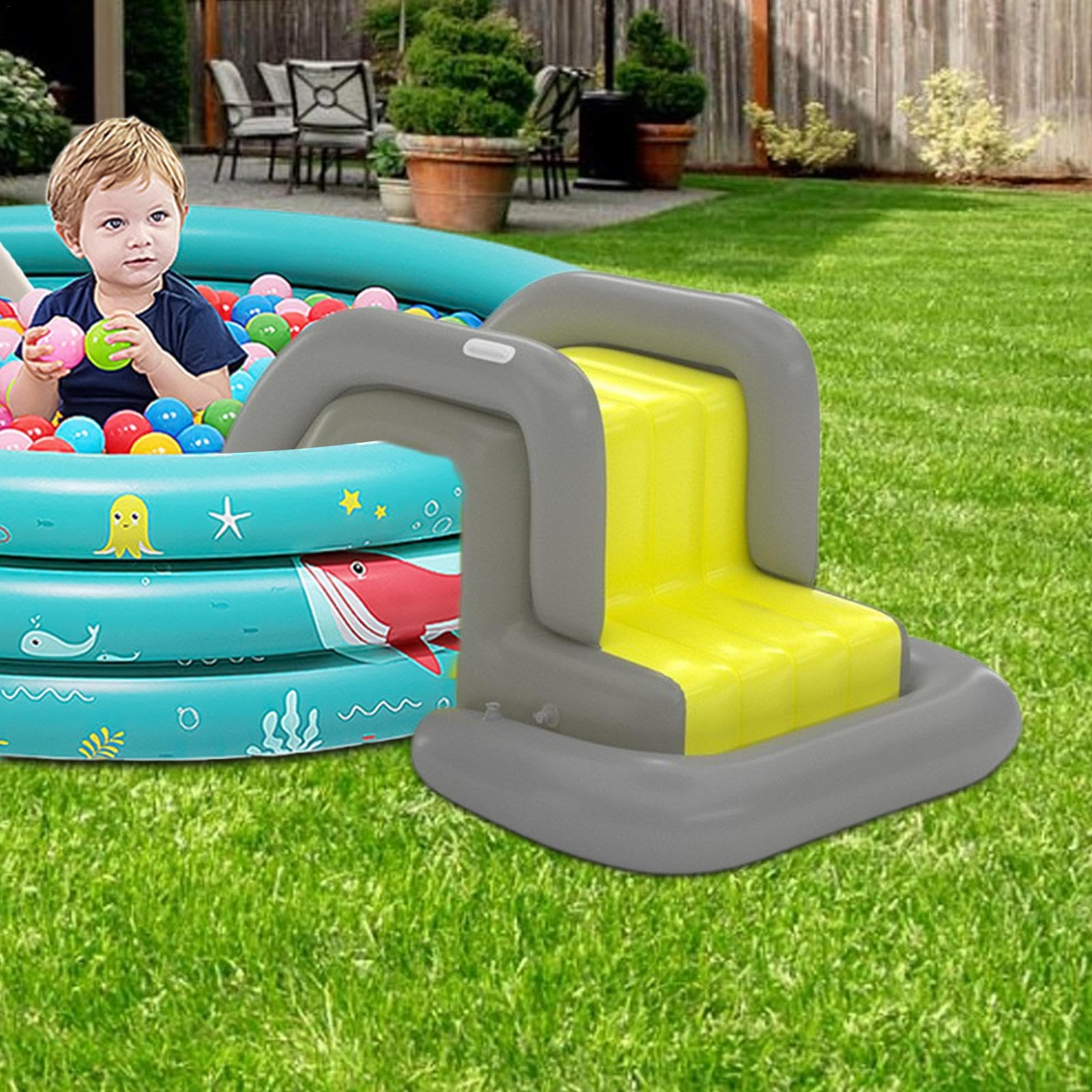 Aufblasbare Rutsche für Pool, Wasserrutsche für Pool | Aufblasbare Rutsche für Partypool | Aufblasbare Wasserrutsche, Poolrutsche, aufblasbares Spielcenter,