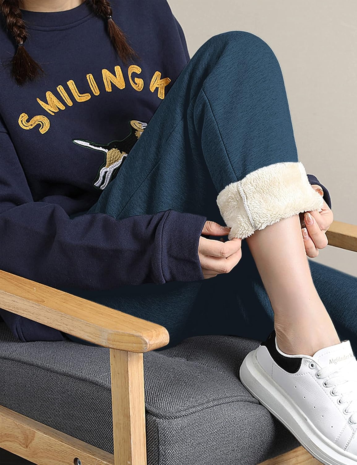 Yeokou Women's Warm Sherpa Lined Athletic Sweatpants Jogger Fleece Pants - Image 6