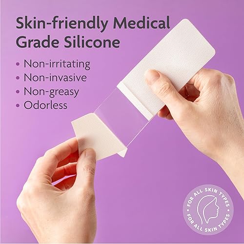 Miniatura 8 de TriLASTIN Hojas de silicona para cicatrices (6 unidades), cinta de silicona para cicatrices, cinta quirúrgica de grado médico, eliminación de golpes