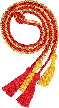 Double Graduation Honor Cords - Red and Gold,68" Long