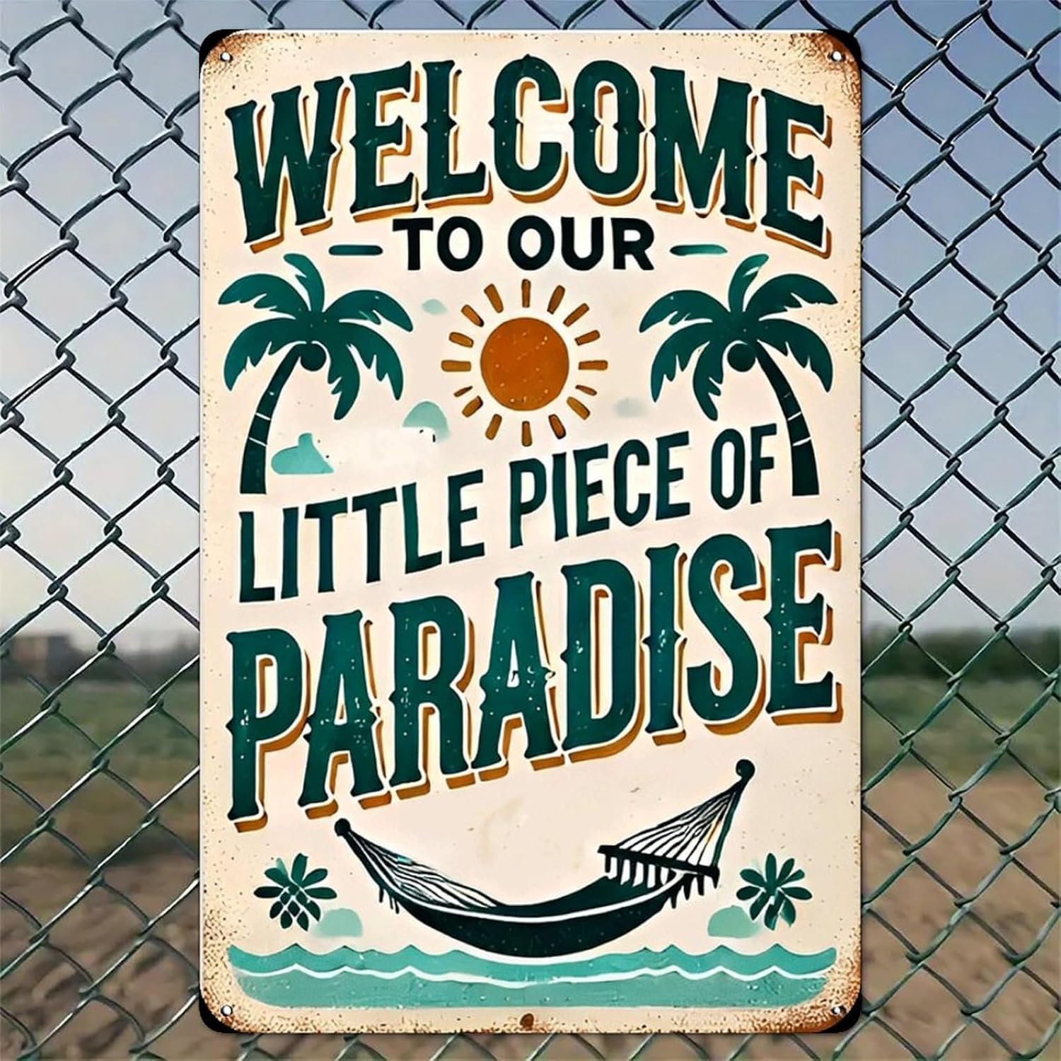 Floral Happy Place Sign Rustic Aluminum Wall Art & Metal Tin Sign - 8x12in Vintage Gift Perfect Size Indoor Outdoor Decor for Home, Office, Cafe, Yard & Garden