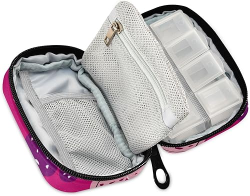 Miniatura 9 de Eyanle Pastillero organizador de pastillas de viaje, semanal, pequeño, lindo, para 7 días, pastillero, soporte para vitaminas, organizador de