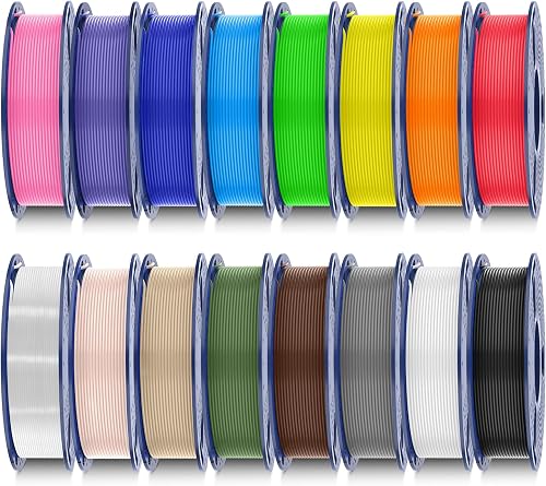 SUNLU PLA Filament Imprimante 3D, 16 Couleurs pour Imprim…
