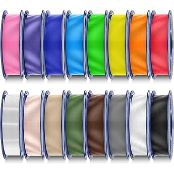 SUNLU 250 g PLA Filament 1.75 mm Set with 16 Colours 3D Printer Filament