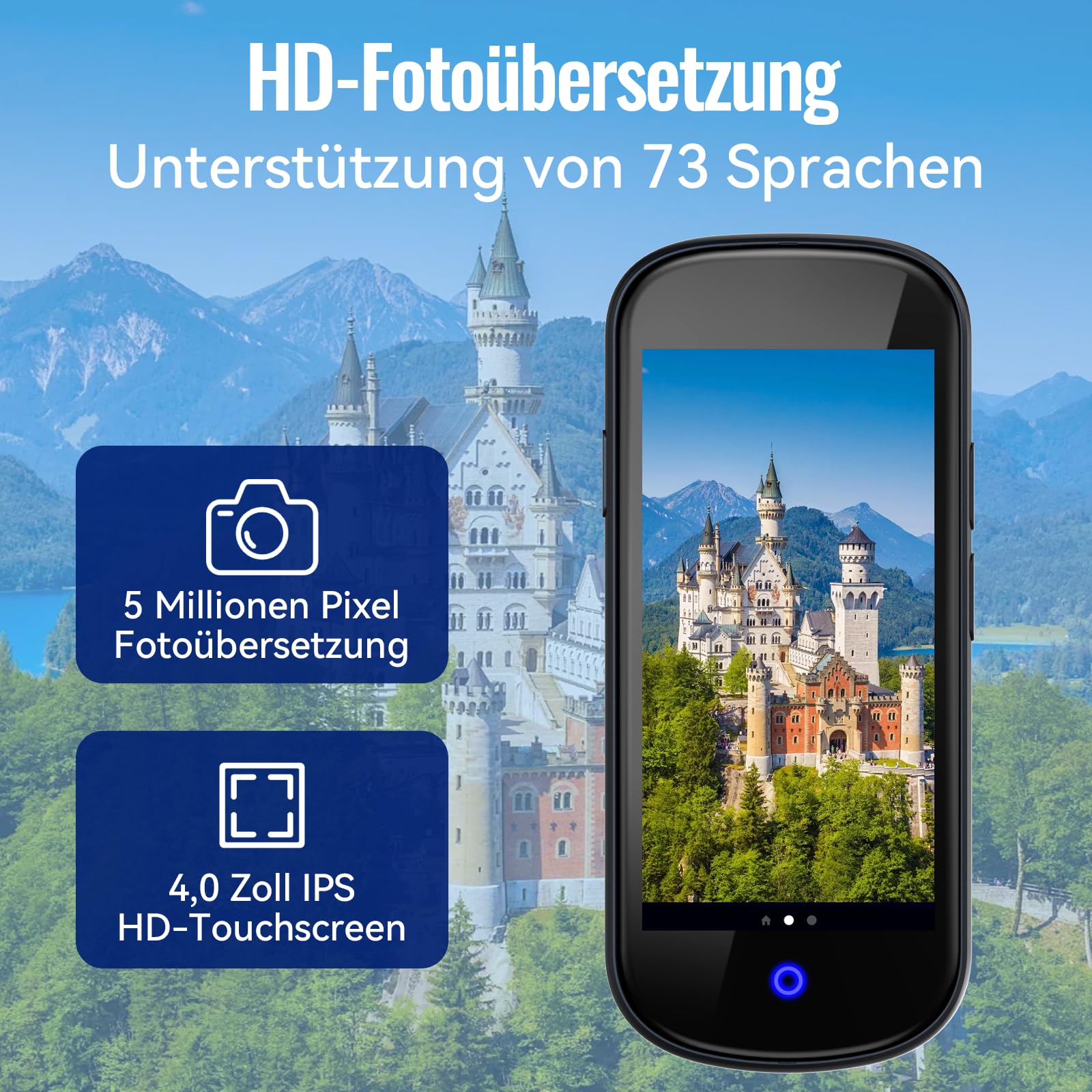 SKARA Sprachübersetzer Gerät, 137 Sprachen & Akzente, Offline-, WiFi- & Foto Übersetzung, Echtzeit Übersetzer