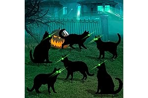 Halloween Decorations Outside Cat 6-Pack: Spooky Yard Silhouettes