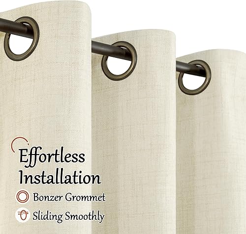 Miniatura 30 de Cortinas opacas de lino de 40 pulgadas de largo para ventana corta de cafetería, cortinas de arpillera con aislamiento térmico, bloqueo de luz