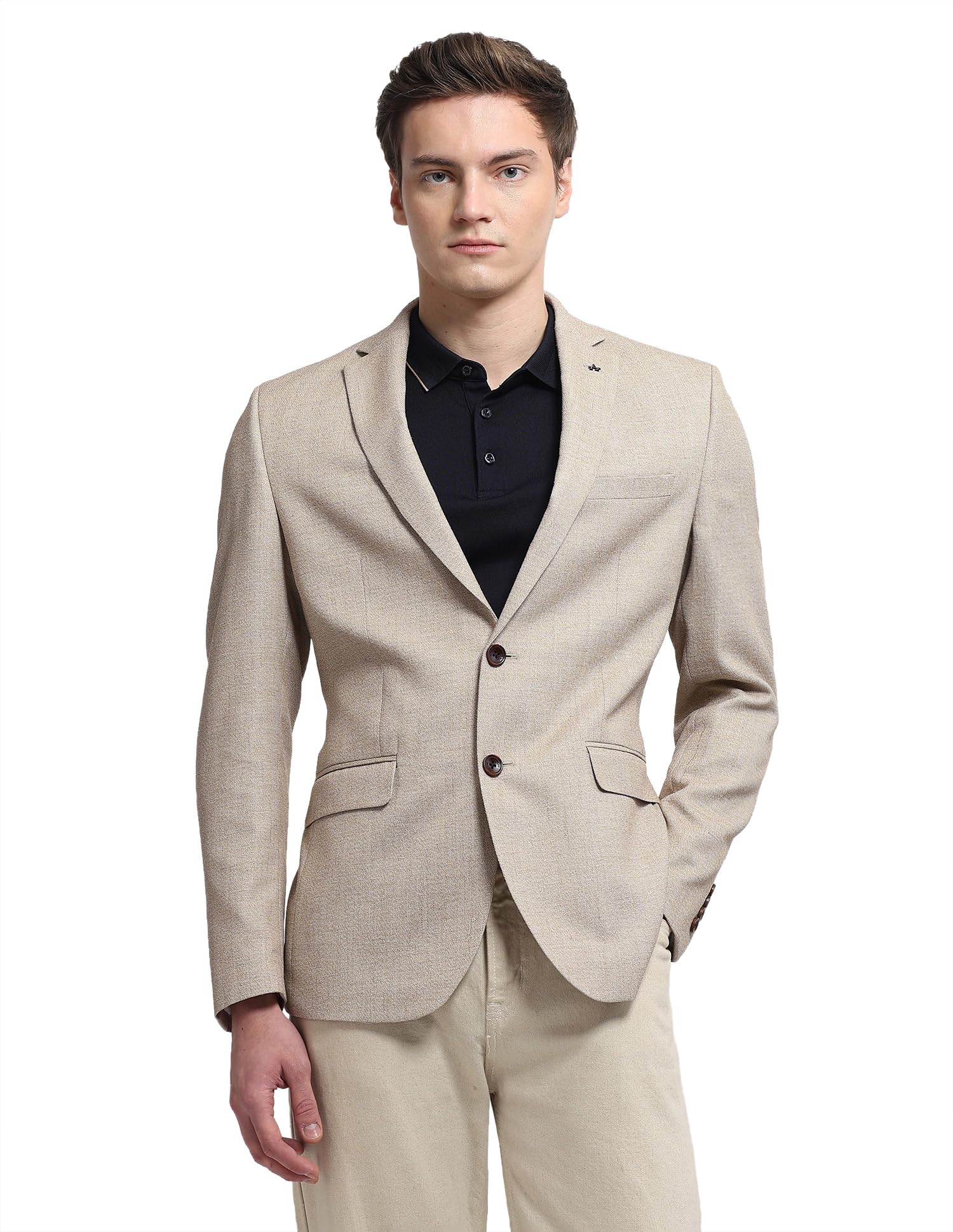 arrow Men's Body Tailored fit Formal Heathered Blazer-picture-50