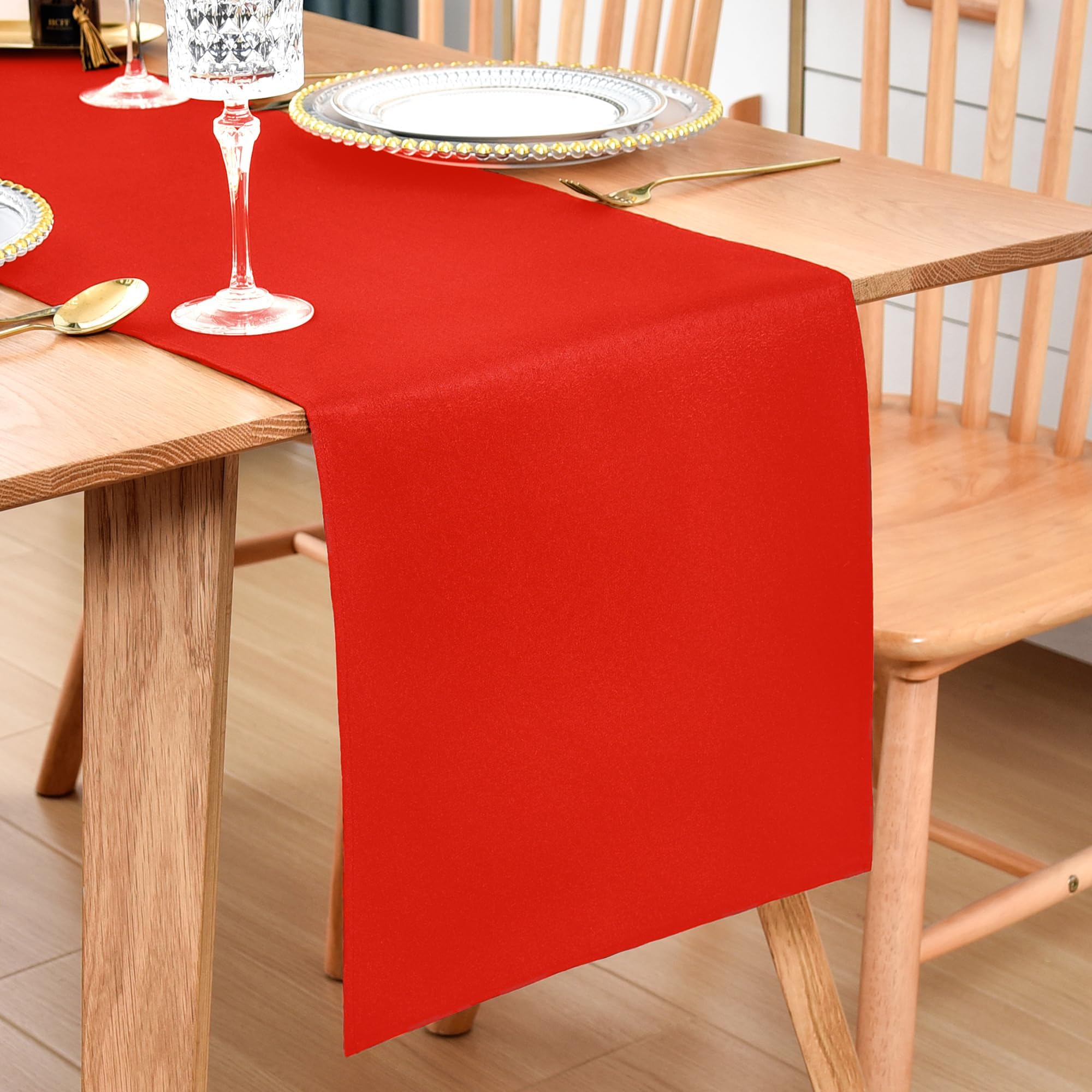 Farmhouse Red Table Runner Dining Table Runners 72 Inches Long Coffee Table Runner for Dresser Living Room Bedroom Holiday Party Banquet 12X72 Inch