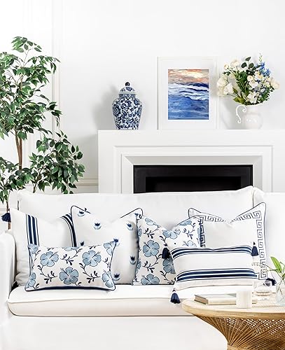 Miniatura 3 de Hofdeco Premium Funda de almohada Coastal Patio para interiores y exteriores, 20 x 20 pulgadas, repelente al agua para patio trasero, sofá, llave