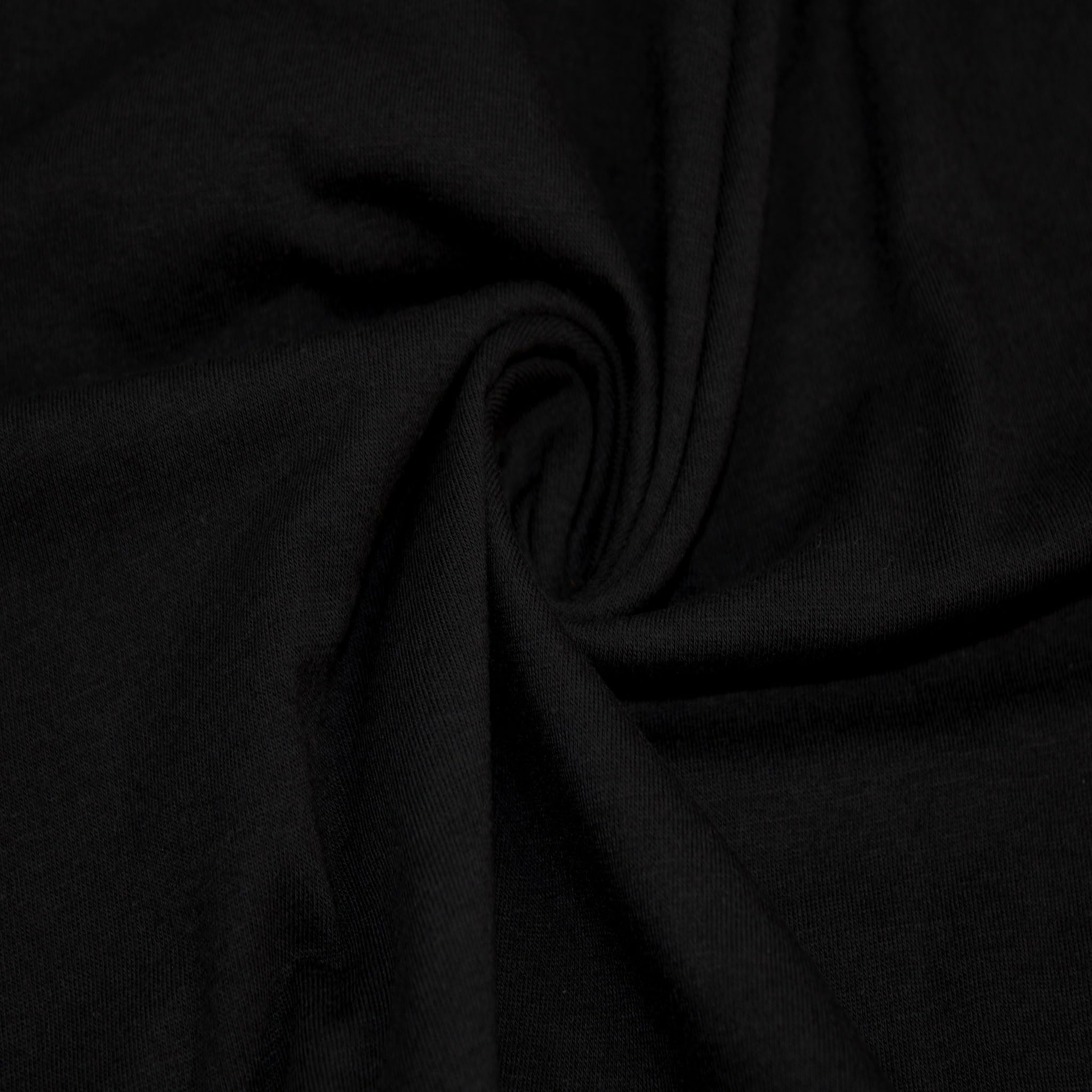 Stylish FABRIC Tejido de punto elástico de licra de algodón peinado de 7 onzas, color negro, 10 yardas