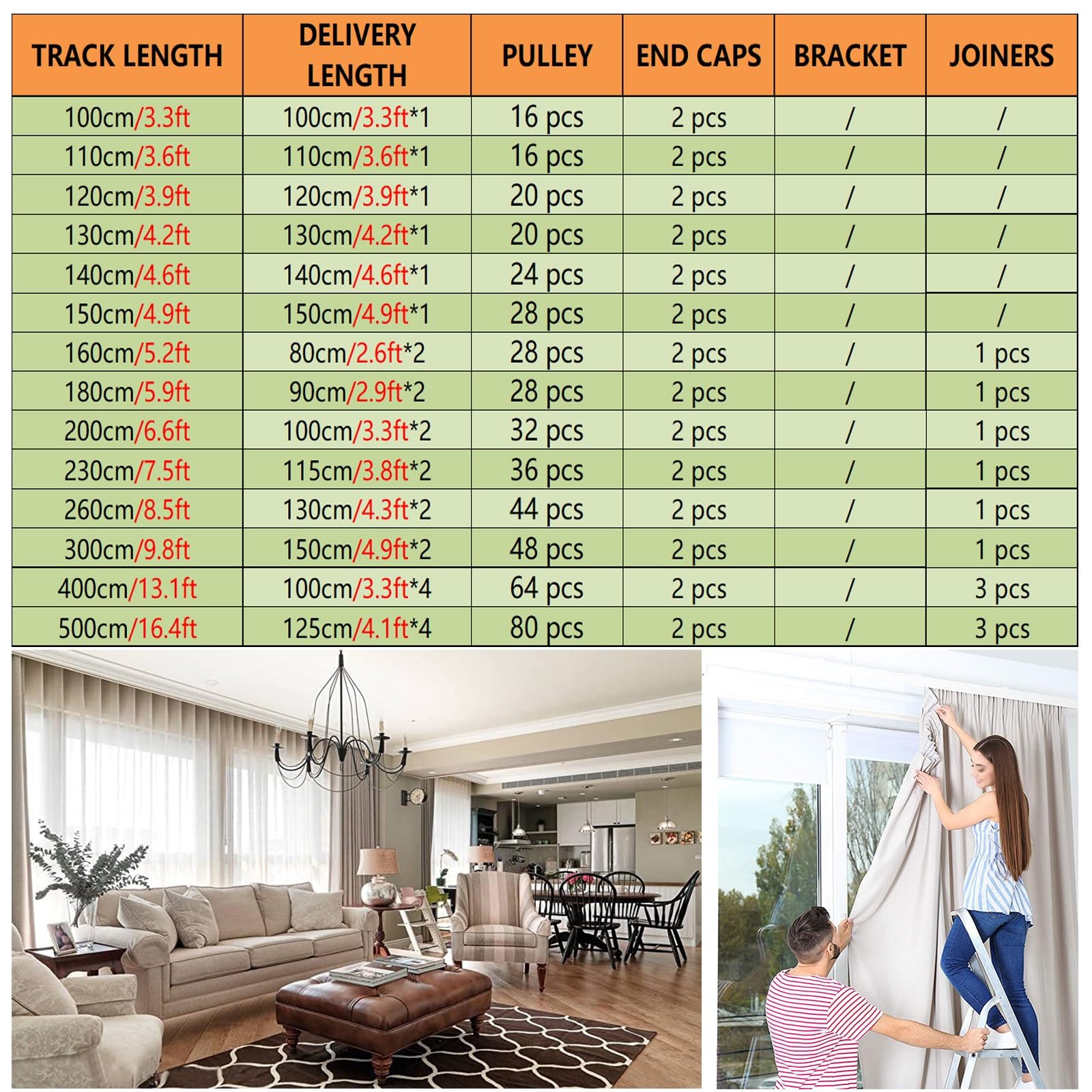 Tringle à rideaux double en aluminium de 1 à 5 m pour séparateur de pièce (110 cm) – Polyvalente, durable, installation facile, idéale pour la décoration de la maison