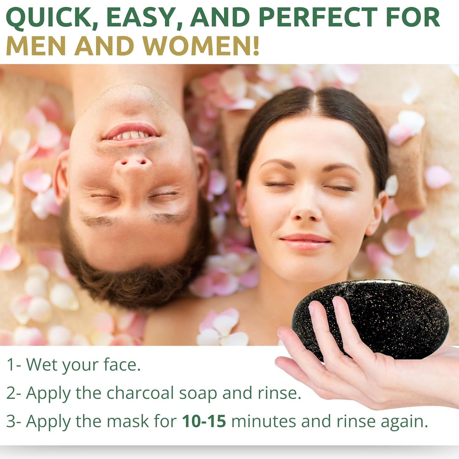 M T ELSORADY Premium 2X African Black Soap with 24K Gold Collagen Vitamin C Natural Handmade Charcoal Bar for Deep Cleansing Brightening Acne Control Face & Body 100% Egyptian - Image 8