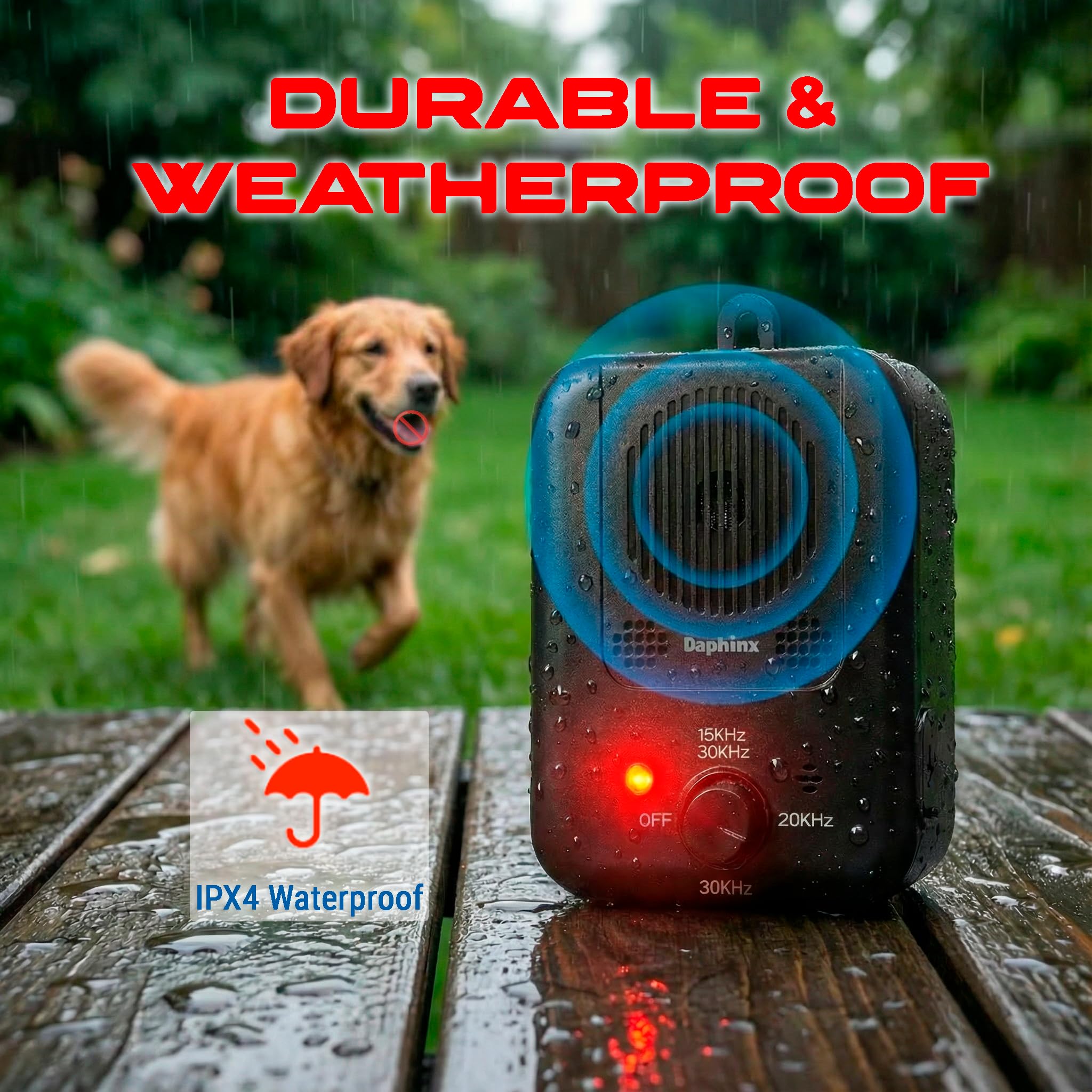 Bark Box, Barking Dog Deterrent, Barks No More Dog Training Device, Ultraschall Hundebellschreck, Stoppen Sie Hundebellen Gerät bis zu 15,2 m mit 3 Modi, Indoor & Outdoor, Wiederaufladbar