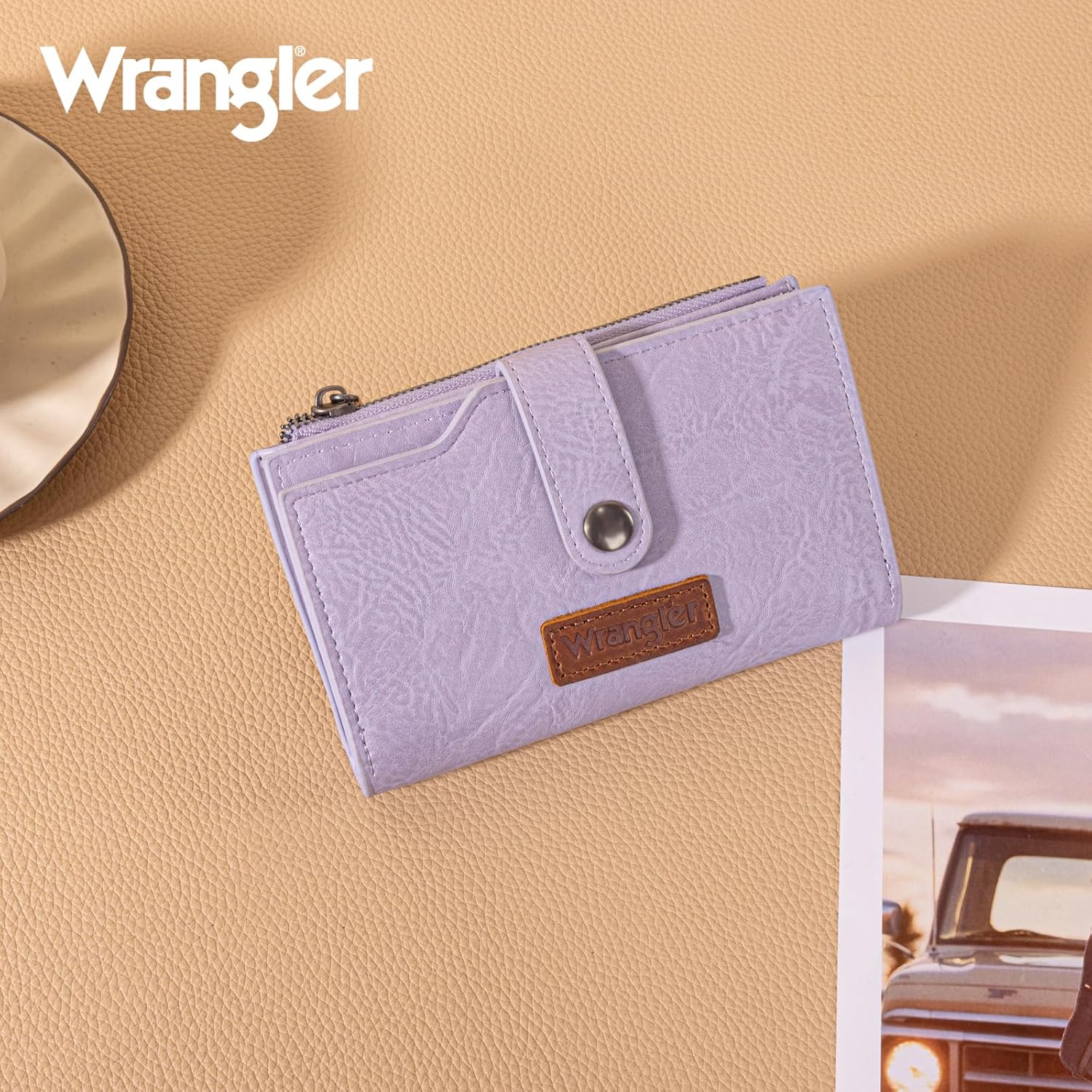 Wrangler Wallet for Women Bifold Card Holder with Zipper and ID Window - Image 6