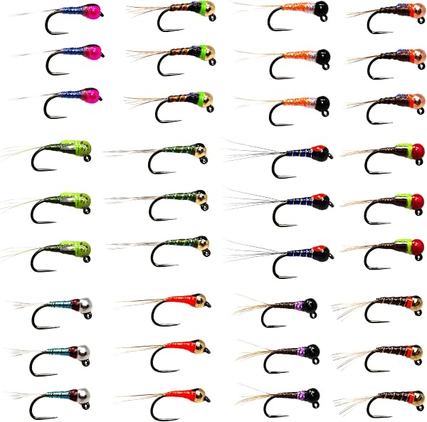 Kit Premium de Moscas para Pesca con Mosca Outdoor Planet | Surtido de Moscas para Trucha y Lobina | Moscas Secas, Húmedas, Ninfas, Saltamontes, Frigáneas, Gusanos | Pesca de Trucha, Lobina y Steelhead