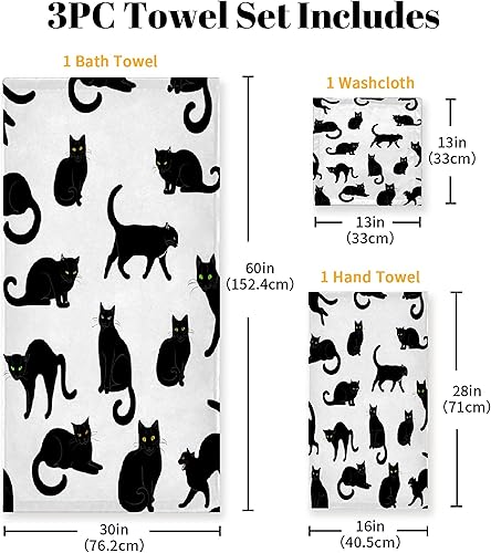 Vista 24 de Juego de toallas de baño de 3 piezas, 1 toalla de baño, 1 toalla, 1 toalla de mano, juego de toallas de algodón de secado rápido suave y absorbente
