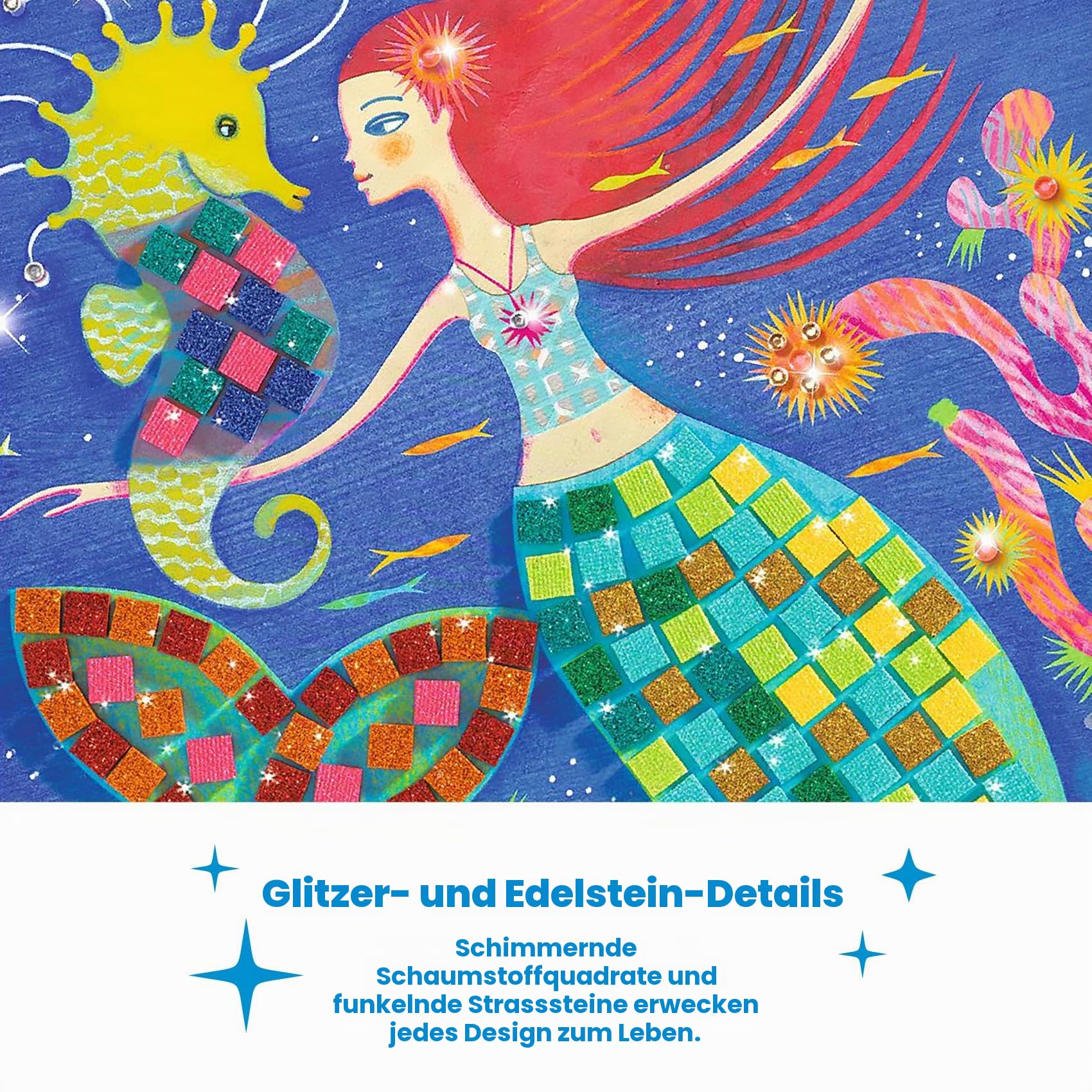 DJECO Mosaik-Box EL Lied der Meerjungfrauen (39423), Mehrfarbig (1)