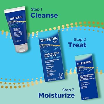 Differin Oil Absorbing Moisturizer with SPF 30, Sunscreen for Face by the makers of Differin Gel, Gentle Skin Care for Acne Prone Sensitive Skin, 4 oz (Packaging May Vary)