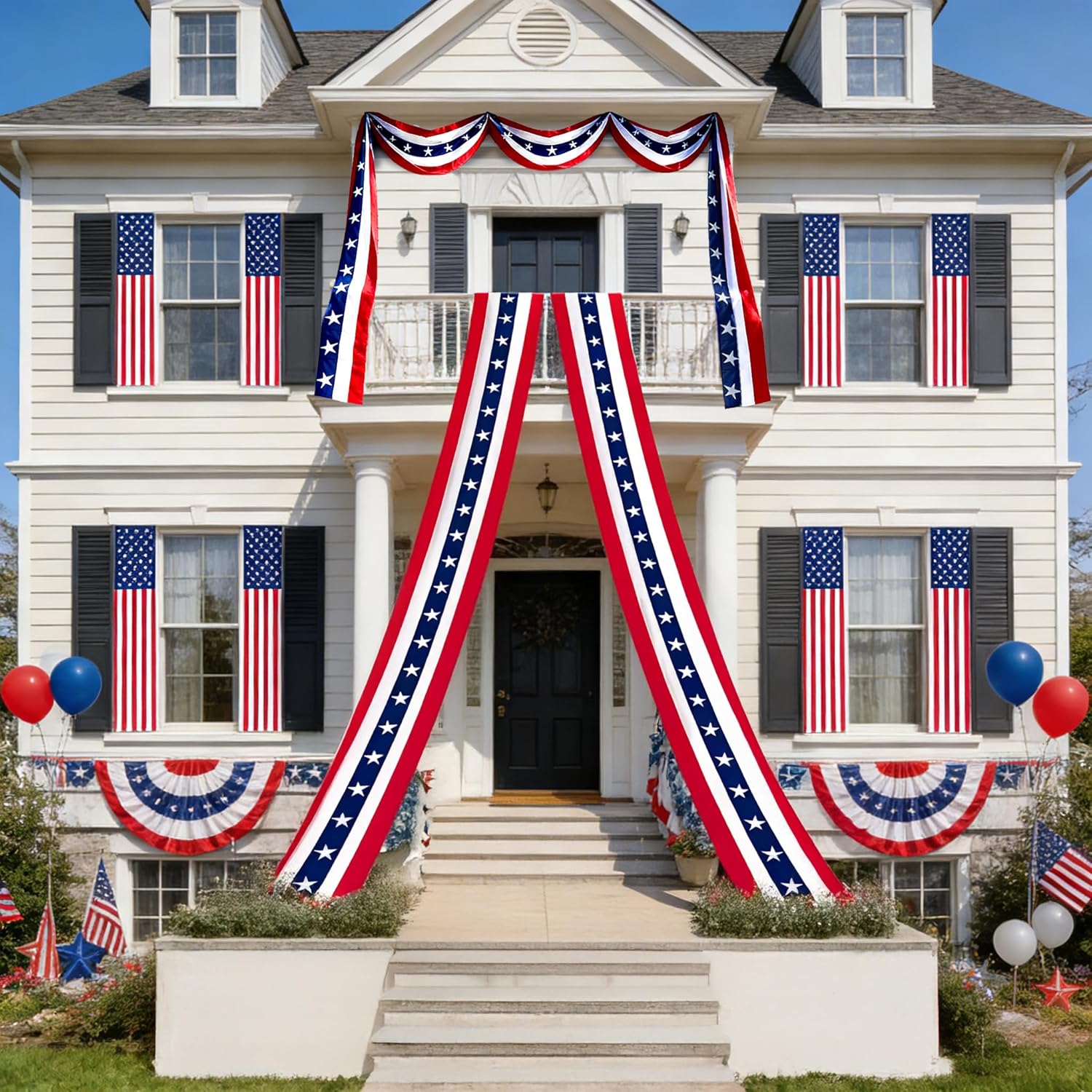 US Patriotic Door Decoration 4th of July Decorations American Banner Decorate for Independence Day and Memorial Days