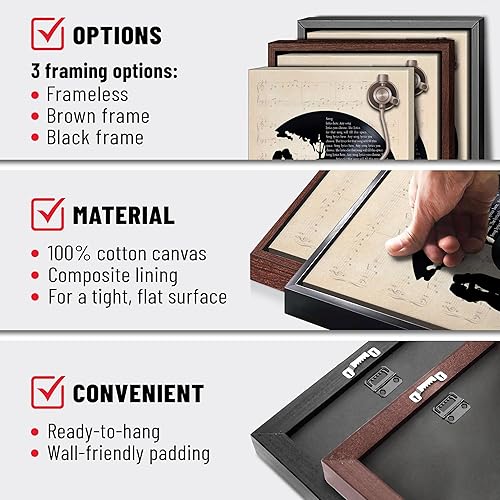 Vista 185 de H-DEWALL Letras de canciones personalizadas con marco, arte de pared musical personalizado para él, decoración sentimental y regalo inspirador