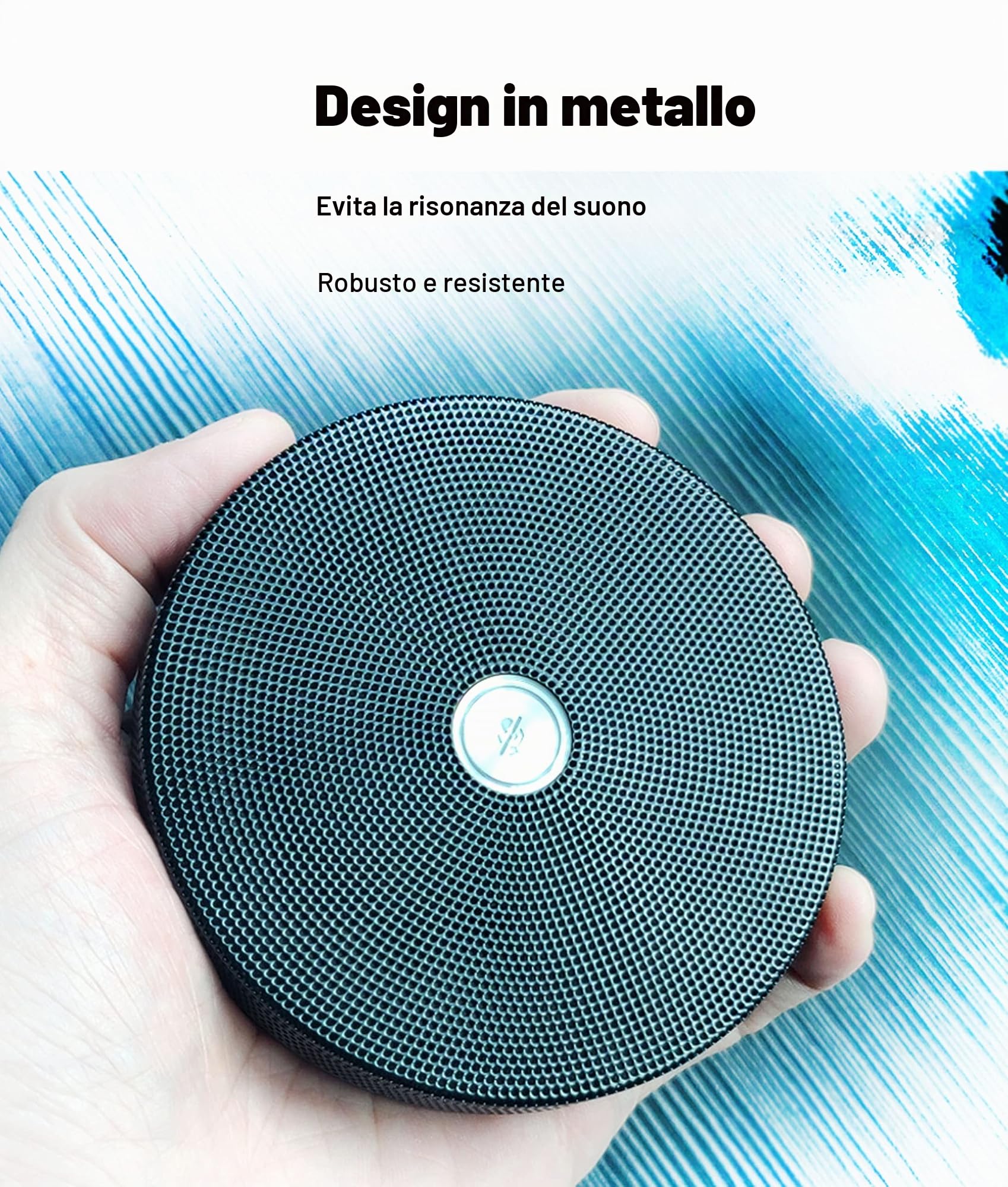 PowerMic - Microfono da conferenza telefonica a 360°, in metallo, con cancellazione dell'eco e del rumore, per sala riunioni o ufficio del telelavoro