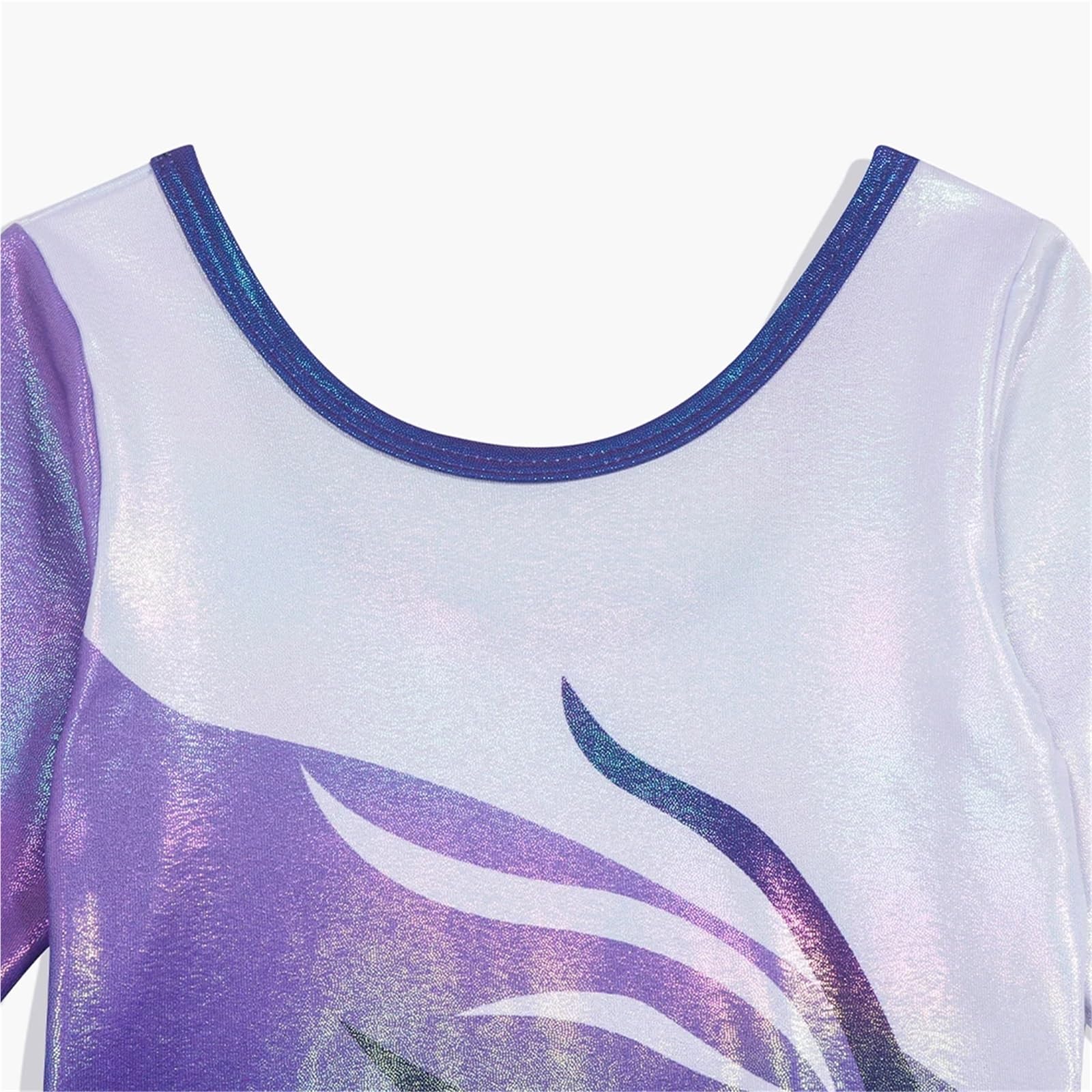Maillot Gimnasia Ritmica Leotardo de Gimnasia for niñas, Trajes de Baile de una Pieza, Biketards, Ropa de práctica Brillante, Leotardo de Danza de Ballet con Pantalones Cortos(10)
