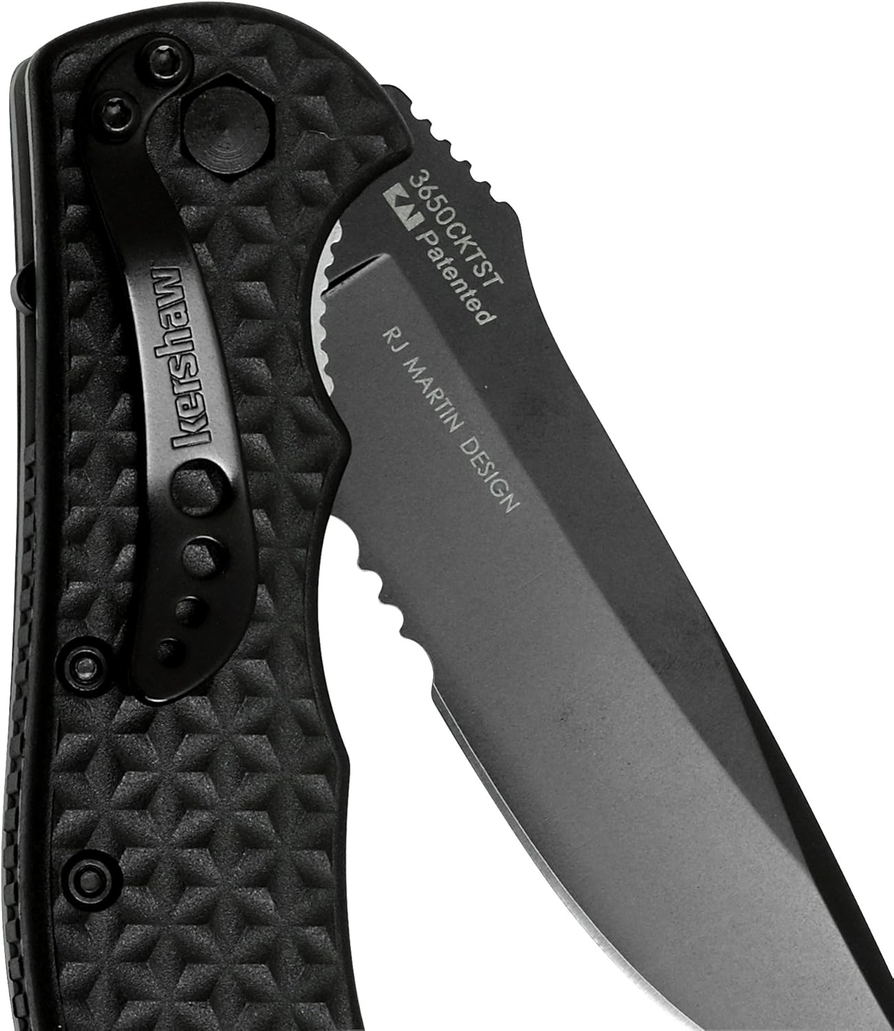 3.25" Serrated Pocket Knife | Kershaw Volt II 3650CKTST Black : Tools & Home Improvement