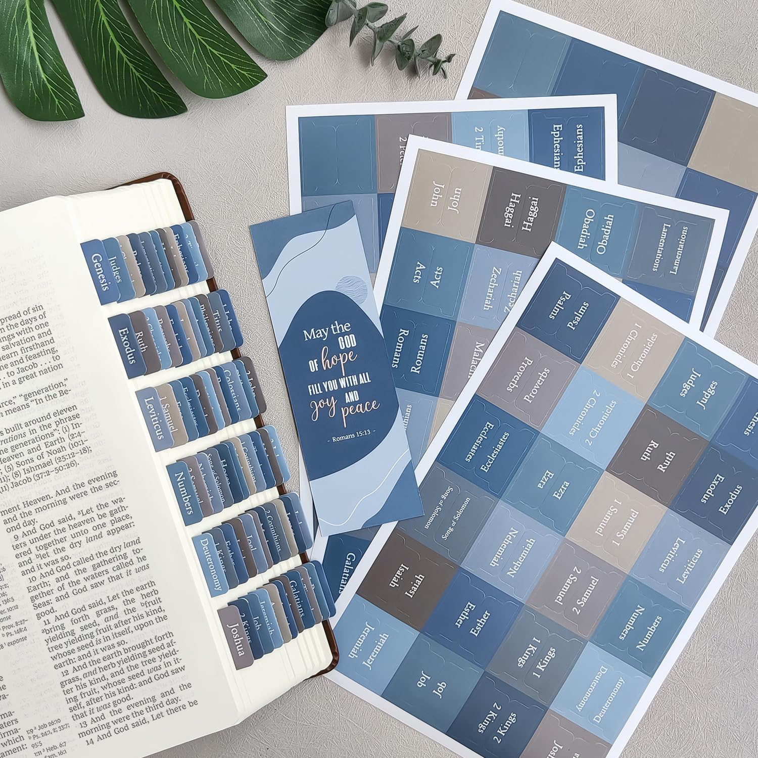 Bible Tabs, Laminated Bible Book Tabs for Women and Men, Blue image 2