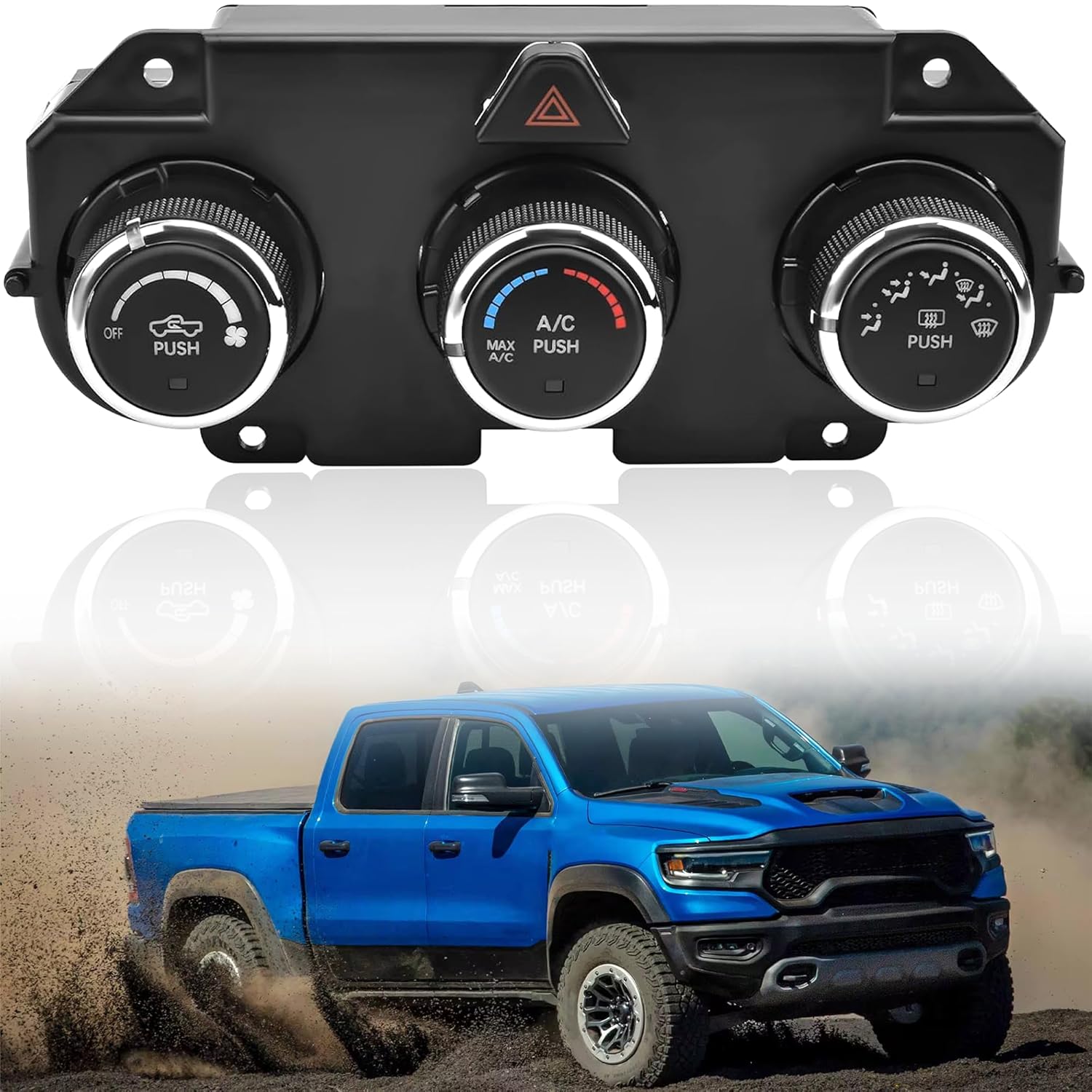Compatible with Temperature Control Climate AC Heat Panel Compatible with Dodge Ram 1500 2014-2018/1500 Classic 2019-2024/2500 3500 2014-2018 - Replaces 68268190AA, 68186217AD, 68236776AB