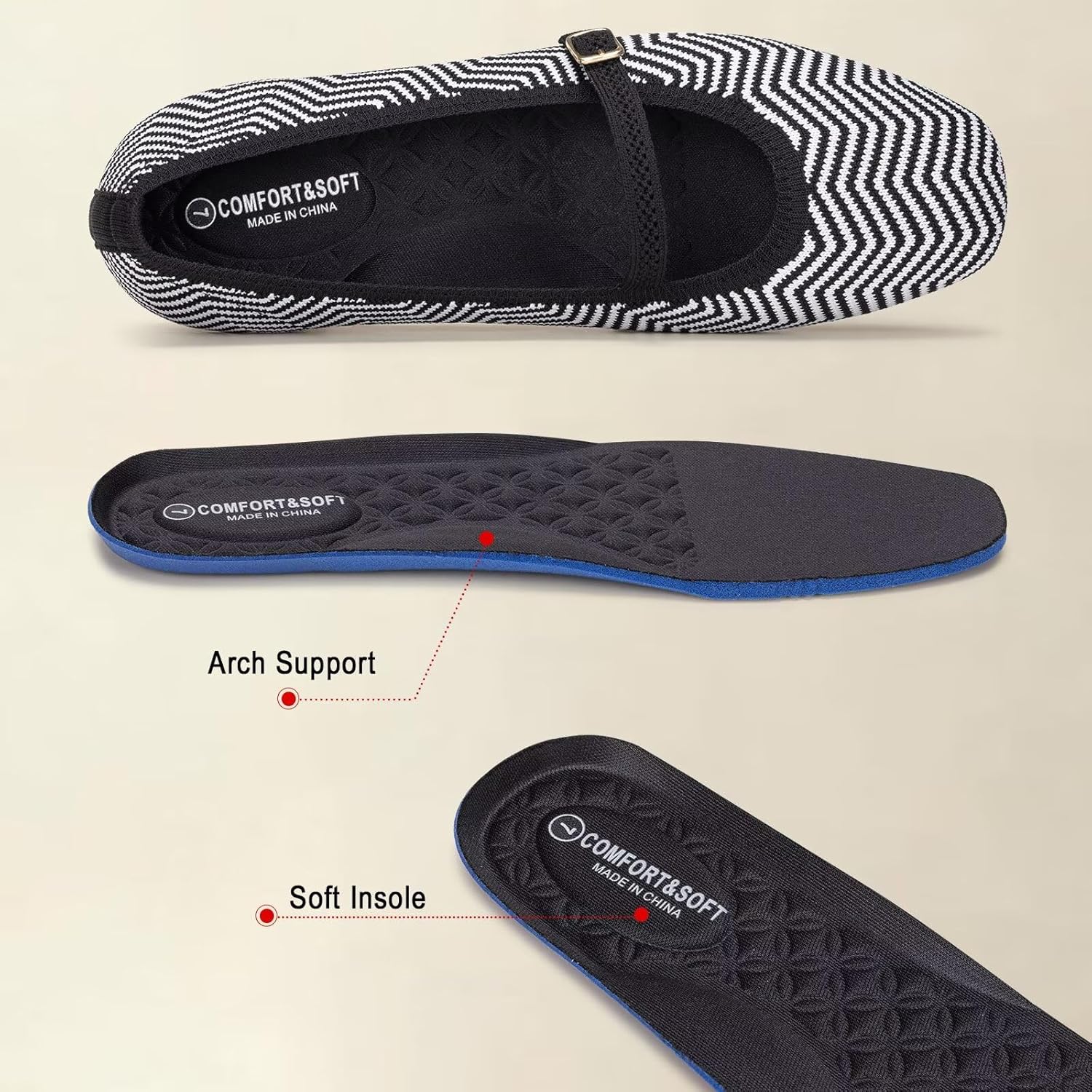 Frank Mully Mary Jane Women Flat Shoes Slip on Square-Toe Washable Shoes Comfortable for Dressy and Work with Ankle Strap - Image 6