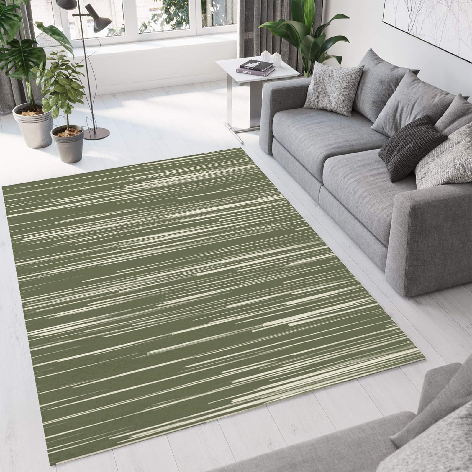 Tapis abstrait vertical en peluche lavable 80x150cm pour salon