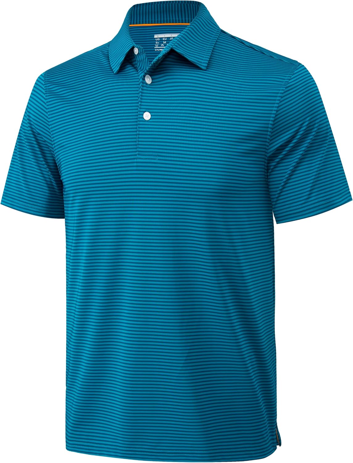 MAGCOMSEN Mens Polo Shirts Short Sleeve Striped Athletic Golf Polos UPF 30+ Dry Fit Casual Performance Collared Shirts