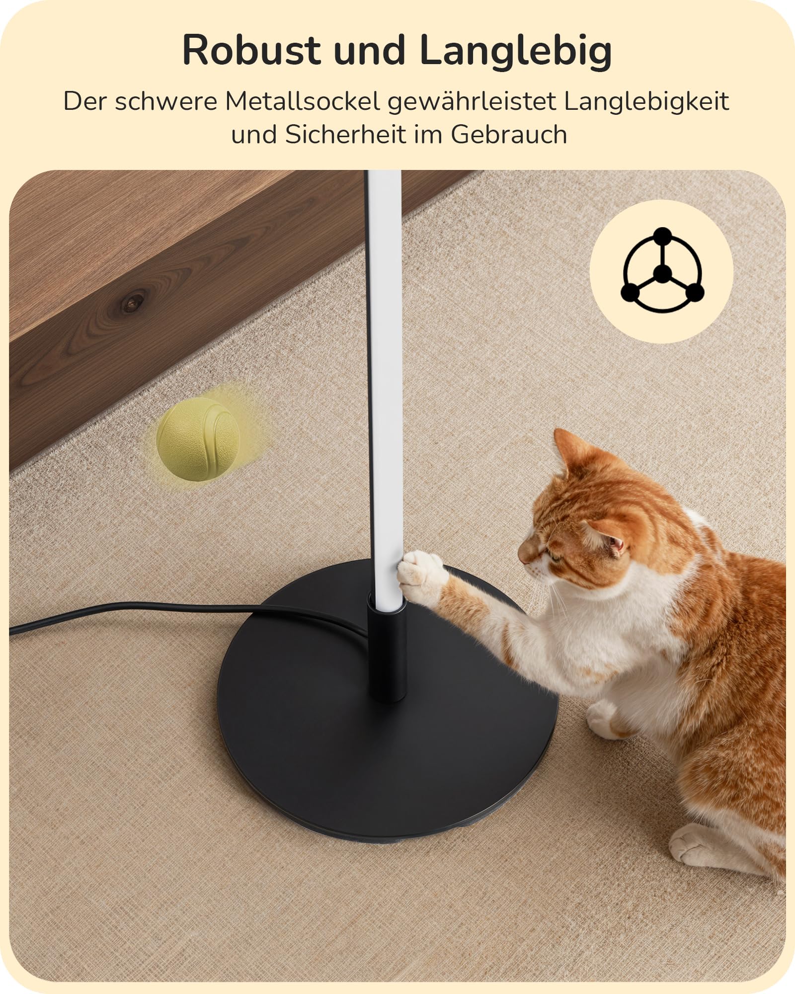 EDISHINE Stehlampe Wohnzimmer, LED Stehleuchte mit 3 Farbtemperaturen & stufenlos dimmbar, höhenverstellbar 152 cm, moderne Ecklampe für Schlafzimmer, Büro, Schwarz