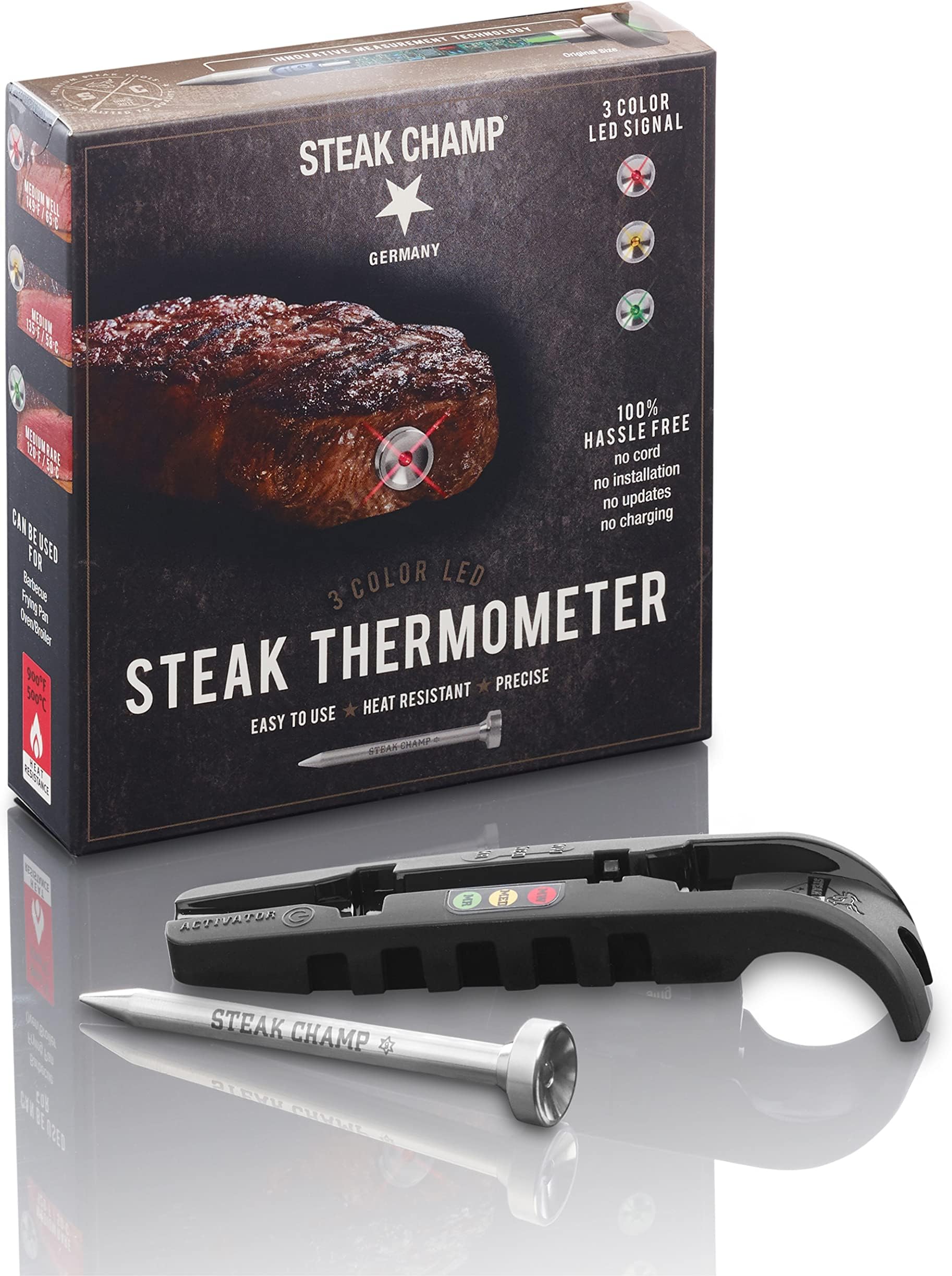 Steakchamp3C Black – The Ultimate Meat Thermometer – 3Generation.
