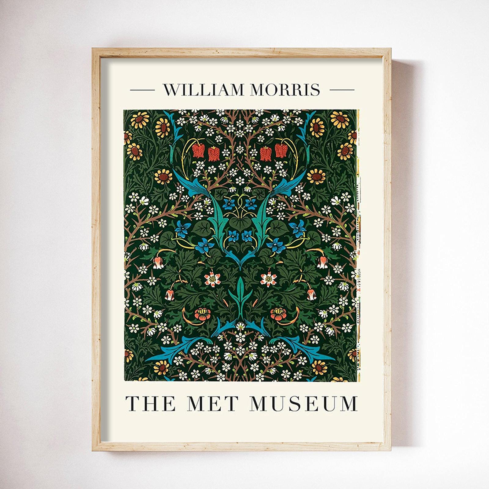 Stampa su tela William Morris The Blue Marigold Exhibition Poster London Underground Art Painting Decor Wall Art 70x90cm-3Pcs Frameless